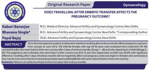 Does Travelling After Embryo Transfer Affects The Pregnancy Outcome?