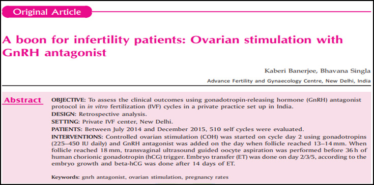Ovarian stimulation with GnRH antagonist