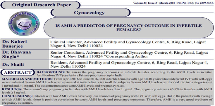 IS AMH A PREDICTOR OF PREGNANCY OUTCOME IN INFERTILE FEMALES?